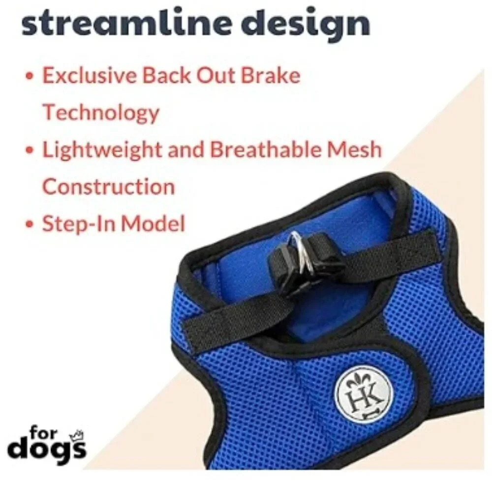 Blue (Extra-Large, 35-50lbs) | Easy Control Step-in Mesh Vest Harness for Dogs